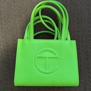 Neon Green Telfar Mini Bag like new only worn once